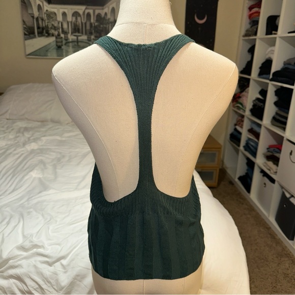 Intimately Free People | NWOT Knit Ribbed Racerback Tank Top Cami Green - Picture 3 of 11